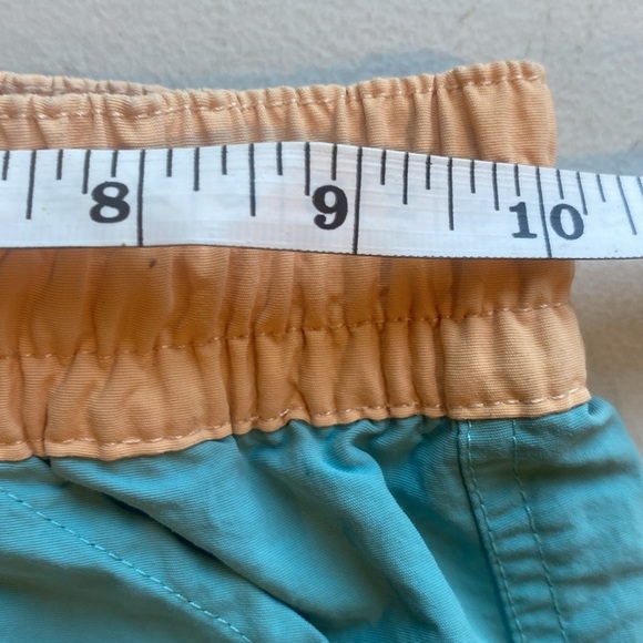 Patagonia Kids Baggies Shorts Size Small Recycled Nylon Aqua Peach NetPlus - Picture 5 of 7
